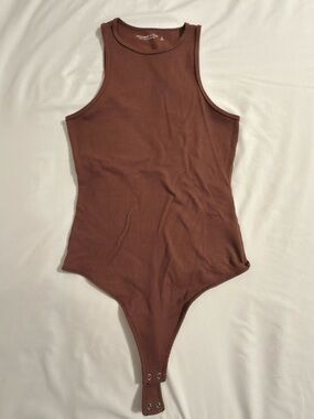 Abercrombie & Fitch Brown Ribbed Tank Bodysuit